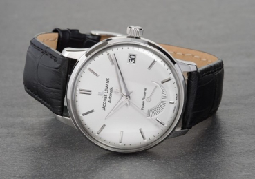 Preview: Jacques Lemans N-222A Automatik Retro Classic Gangreserveanzeige Edelstahl silber Lederband